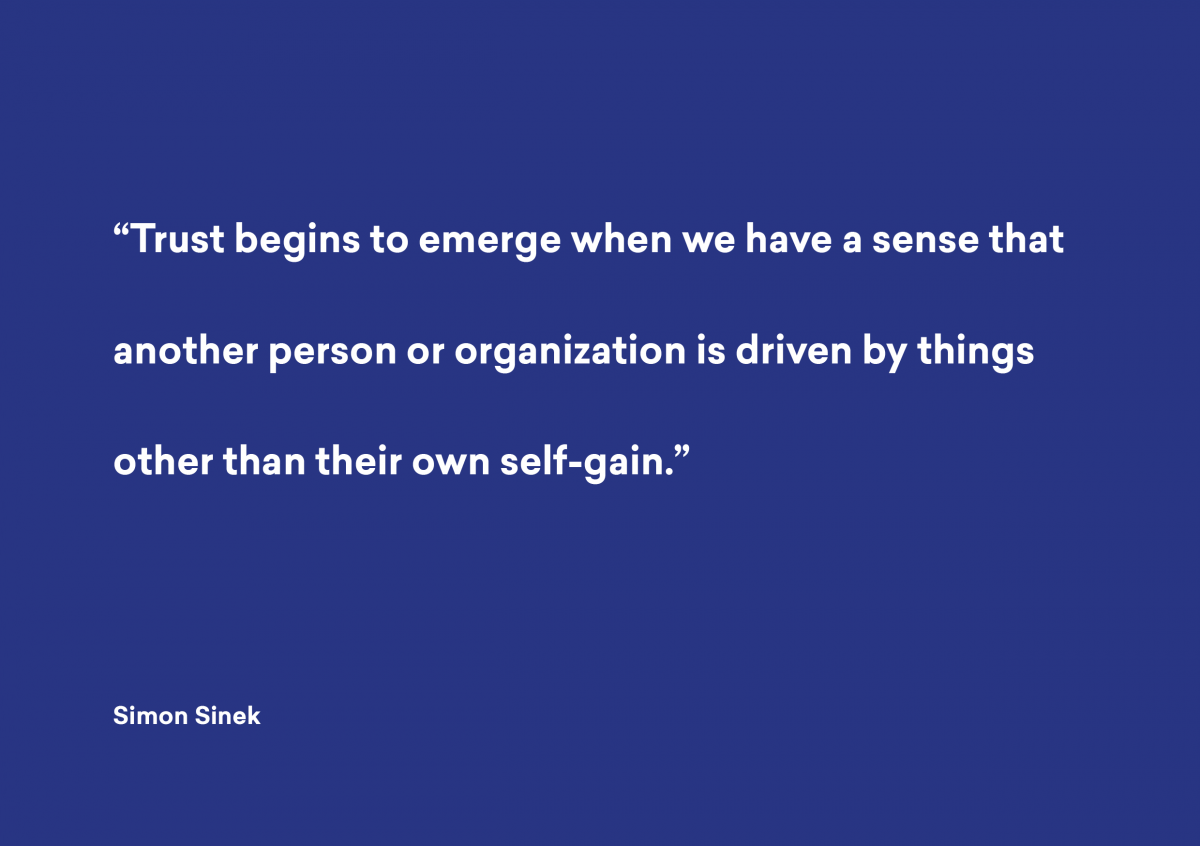Quote van Simon Sinek over vertrouwen